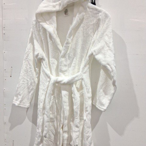 GIRLS SUPER SOFT HOODED BATHROBE - SIZE 11-12Y - WHITE image 3