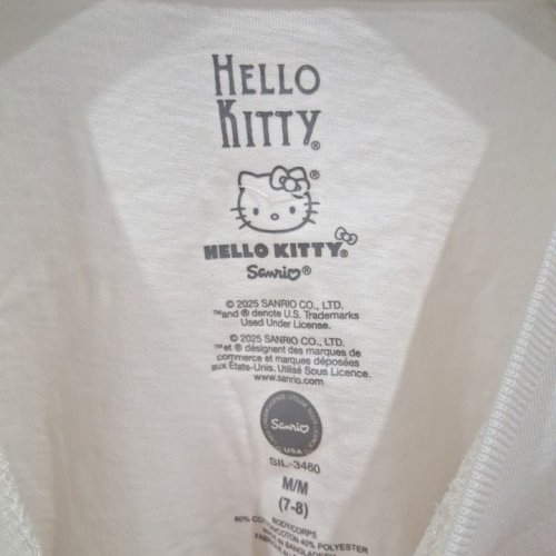 GIRL'S HELLO KITTY SHORT SLEEVE T-SHIRT - MEDIUM (7-8) - WHITE (STYLE: SIL-3460) image 4