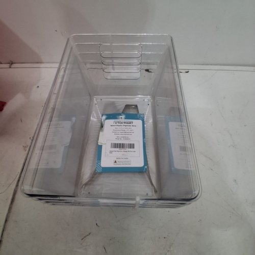 4PK VTOPMART CLEAR STORAGE BINS - 11.2" X 7.5" X 6" - CLEAR - (MODEL: SVM03014) image 3