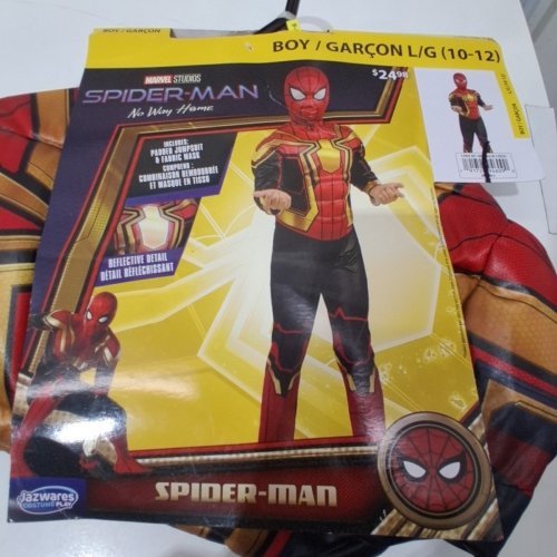 2PC BOYS JAZWARES COSTUME PLAY SPIDERMAN COSTUME - LARGE - BLACK/RED/GOLD (STYLE: JWC7206) image 3