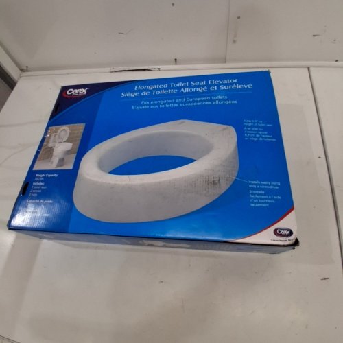 CAREX HEALTH BRANDS ELONGATED TOILET SEAT ELEVATOR - 300LBS CAP - 3.5" - WHITE (MODEL: B30800) image 3
