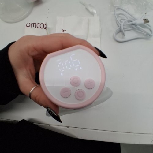 MOMCOZY DOUBLE WEARABLE HANDS FREE BREAST PUMPS - WHITE/PINK (MODEL: S12 PRO-V) image 2