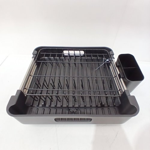 KINGRACK EXPANDABLE DISH DRYING RACK WITH DRAINAGE SPOUT - BLACK image 2