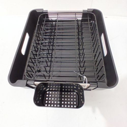 KINGRACK EXPANDABLE DISH DRYING RACK WITH DRAINAGE SPOUT - BLACK image 3