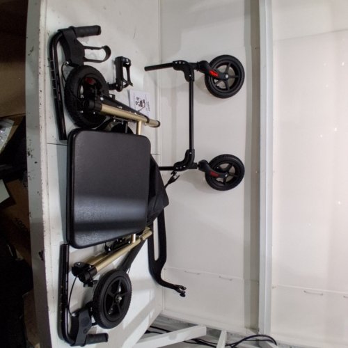 ROLLISROLL LIGHTWEIGHT FOLDABLE ROLLATOR WALKER WITH 8" BIG RUBBER WHEELS FOR ALL TERRAIN - 39.4" TALL - GOLDEN - (MODEL: A42031W8) image 2