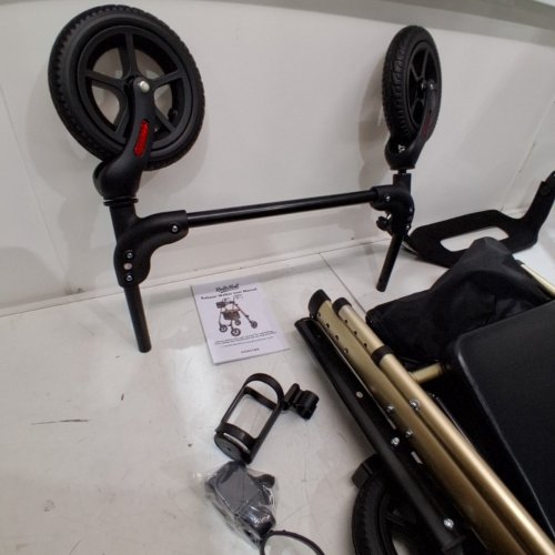 ROLLISROLL LIGHTWEIGHT FOLDABLE ROLLATOR WALKER WITH 8" BIG RUBBER WHEELS FOR ALL TERRAIN - 39.4" TALL - GOLDEN - (MODEL: A42031W8) image 3