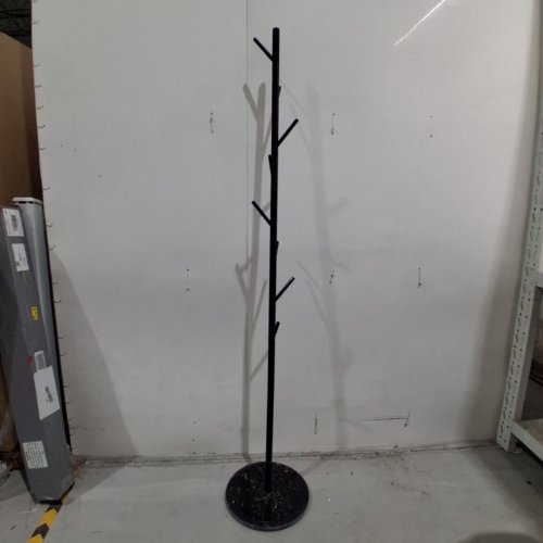 MARBLE BASE FREESTANDING COAT HOOK RACK - 5.6FT - BLACK image 2