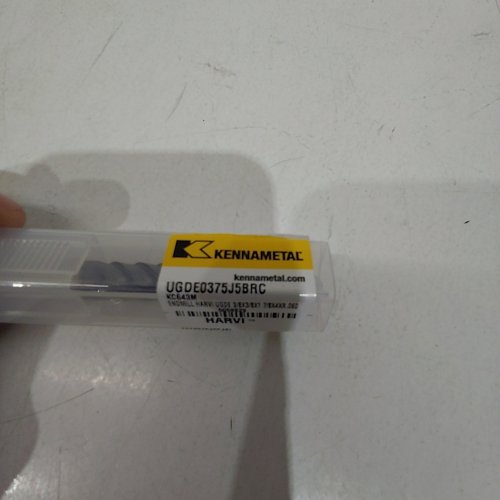 KENNAMETAL HARVI II 5-FLUTE CARBIDE END MILL - 3/8" CUTTING DIAMETER, 3/8" SHANK, 4" OVERALL LENGTH, 0.060" CORNER RADIUS (MODEL: UGDE0375J5BRC) image 3