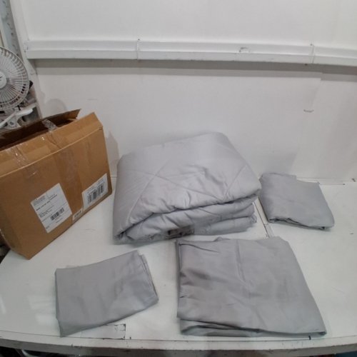 4PC SLEEPDOWN MICROFIBER LIGHTWEIGHT COMFORTER BEDDING SET - 1 COMFORTER/ 1 FLAT SHEET/ 1 FITTED SHEET/ 1 PILLOWCASE - TWIN - LIGHT GREY image 2