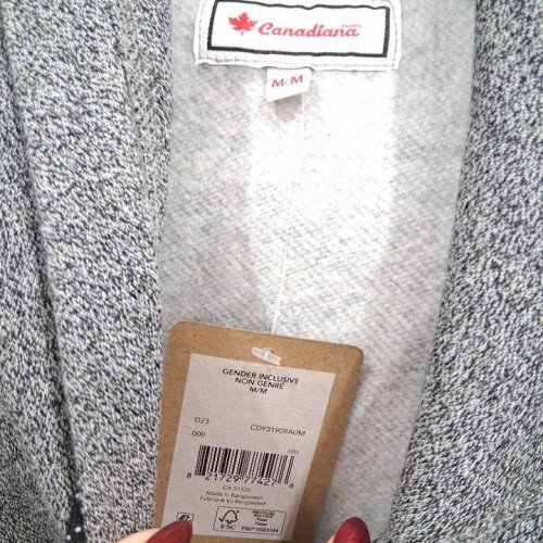 UNISEX ADULT'S CANADIANA ZIP-UP HOODIE - MEDIUM - GREY (STYLE: CDY31909AUM) image 3