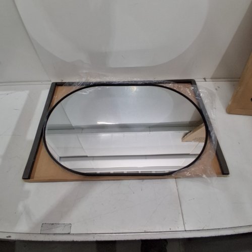 NEUWEABY OVAL BATHROOM MIRROR WALL VANITY - 20" X 30" - BLACK image 2