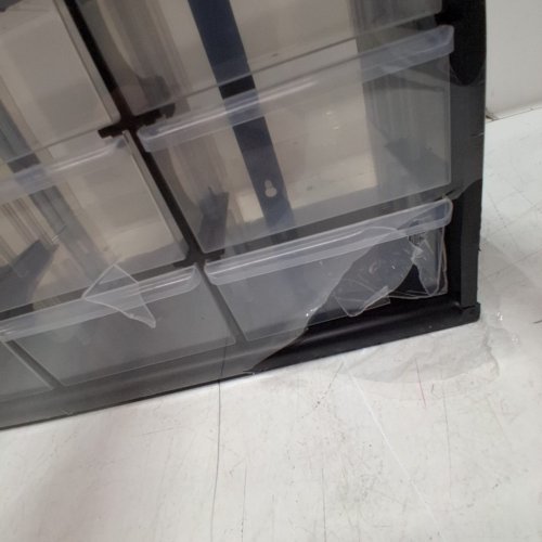 CRAFTSMAN 39-DRAWER PLASTIC SMALL PARTS ORGANIZER - 16" X 14" - BLACK/CLEAR - (MODEL: CMST40739) image 3