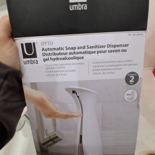 2PK UMBRA OTTO SENSOR SOAP PUMP - 8.5 FL OZ - WHITE image 2