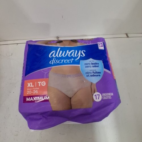 17PK WOMENS ALWAYS DISCREET INCONTINENCE UNDERWEAR - MAXIMUM ABSORBENCY - EXTRA LARGE image 2