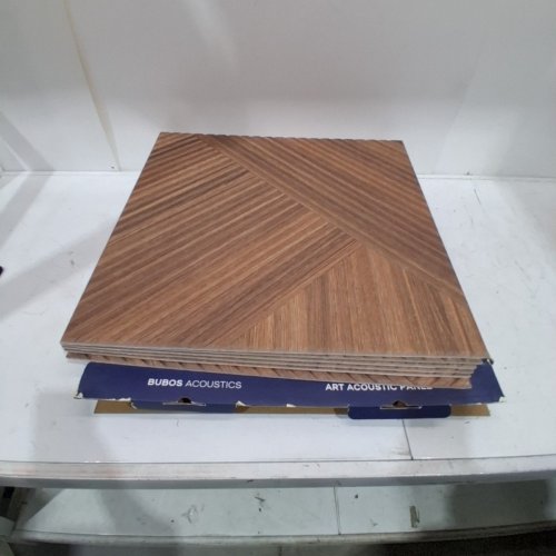 6PK BUBOS WOOD-PATTERN SOUNDPROOF ACOUSTIC WALL PANELS - 23.6" X 23.6" EACH PANEL - DEEP DIAMOND WEAVE image 2