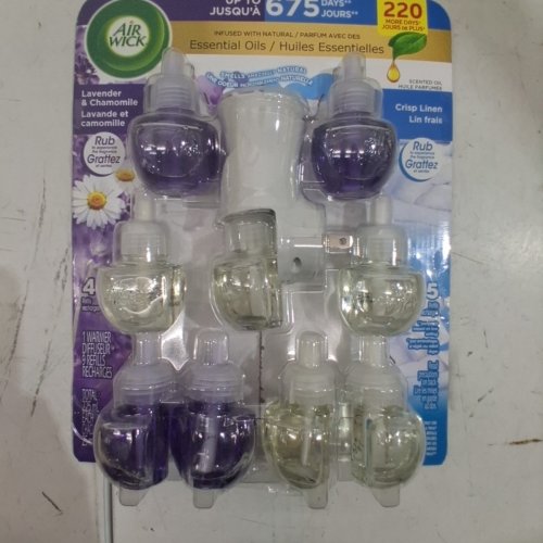 10PC AIR WICK PLUG-IN SCENTED OIL WARMER & REFILLS - 225ML/EACH - LAVENDER CHAMOMILE/CRISP LINEN (MODEL: 1316243) image 3
