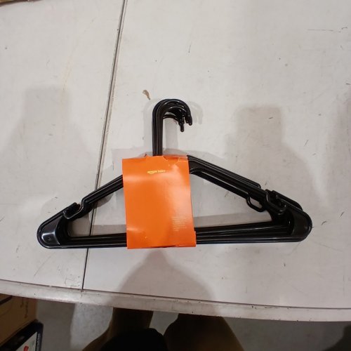 10PK AMAZON BASICS ADULT PLASTIC CLOTHES HANGERS - BLACK image 2