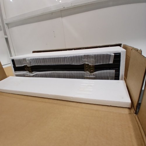 6-PANEL SEMIOCT EXTRA WIDE HOME BAMBOO DOG GATE - 110" X 24" - BLACK (MODEL:6PGL-XY-029-BK) image 2