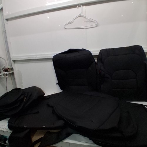 16PC EKR LEATHER WATERPROOF CAR SEAT COVERS - FITS SELECTED RAM 1500 MODELS - BLACK image 2