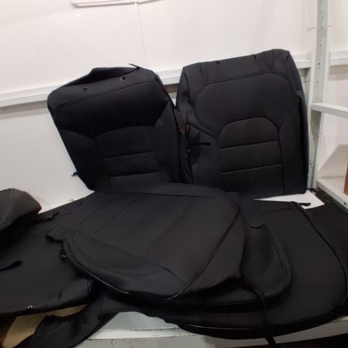 16PC EKR LEATHER WATERPROOF CAR SEAT COVERS - FITS SELECTED RAM 1500 MODELS - BLACK image 3