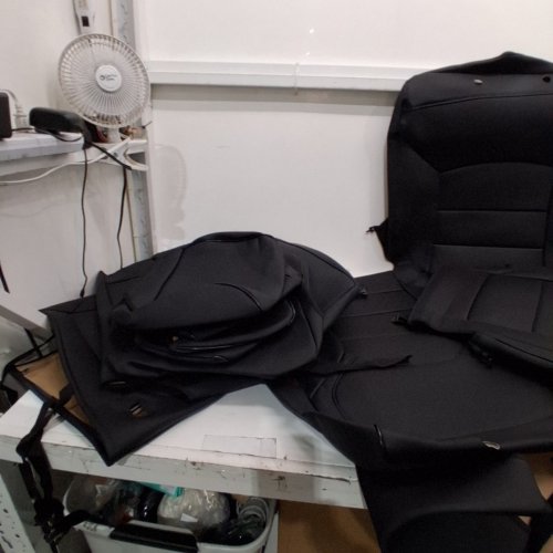 16PC EKR LEATHER WATERPROOF CAR SEAT COVERS - FITS SELECTED RAM 1500 MODELS - BLACK image 4