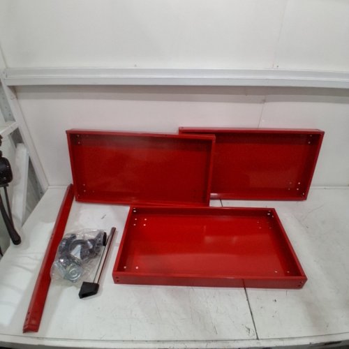 ERFEI HEAVY DUTY 3 TIER ROLLING UTILITY/TOOL CART ON WHEELS FOR GARAGE, WORKSHOP AND WAREHOUSE - 330 LBS - RED image 2