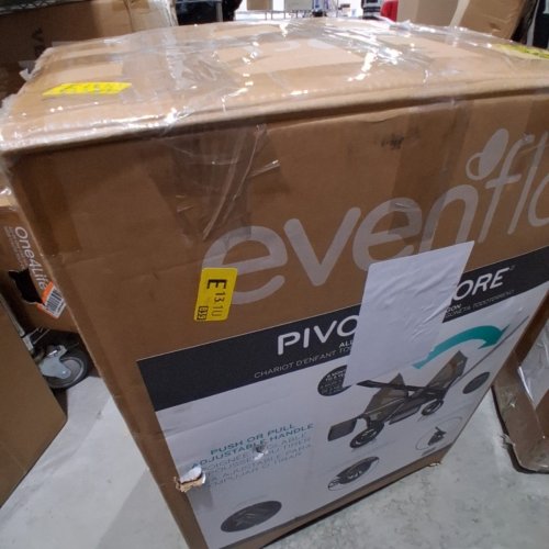 EVENFLO PIVOT XPLORE ADVENTURER ALL-TERRAIN STROLLER WAGON WITH PUSH OR PULL HANDLE - GREY/YELLOW (MODEL: 19162343) image 5
