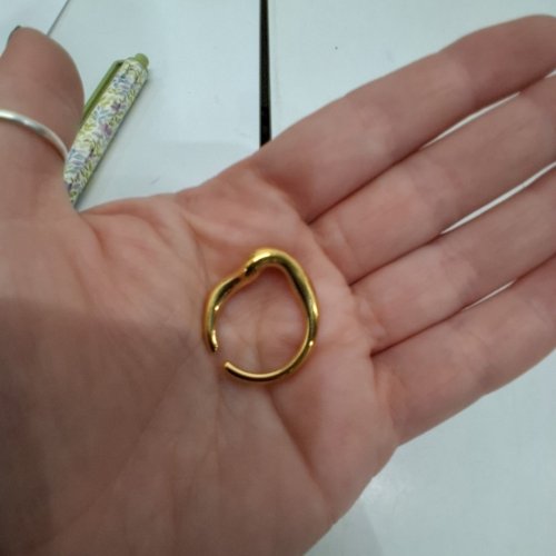 WOMENS ASYMMETRICAL ADJUSTABLE RING - GOLD TONE image 3