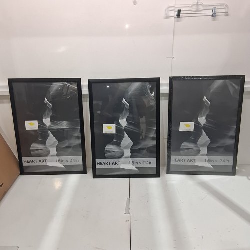 3PK HEART ART PLEXIGLASS PICTURE FRAME - 16" X 24" EACH - BLACK image 3