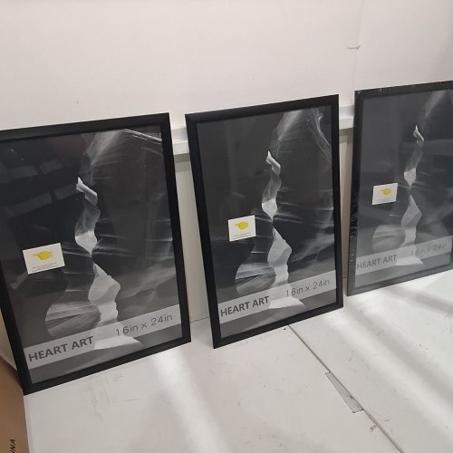 3PK HEART ART PLEXIGLASS PICTURE FRAME - 16" X 24" EACH - BLACK image 4