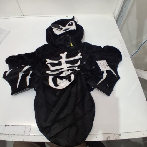 BABY PALAMON SKELETON BAT ONESIE - 0-6 MONTHS - BLACK/WHITE image 2