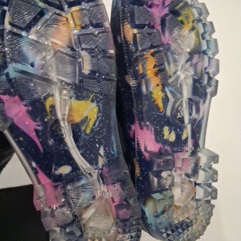 KID'S DINOSAUR PRINT RAIN BOOTS - SIZE 13 (31) - NAVY MULTICOLOR image 3