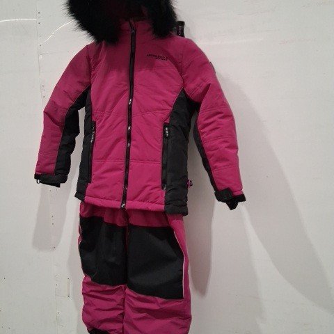2PC GIRLS ARCTIC SQUD EXTREME JACKET AND PANTS SET -MEDIUM (7/8) - PINK AND BLACK image 2