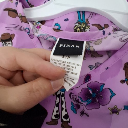 WOMENS PIXAR TOY STORY PRINT SCRUB TOP - SM image 2