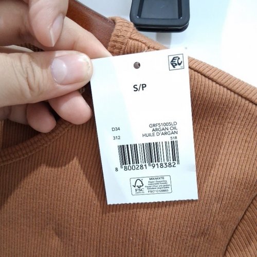 women's GEORGE RIBBED SHORT SLEEVE TOP SHIRT - SMALL - ARGAN OIL BROWN (STYLE: GRF51005LD) image 3