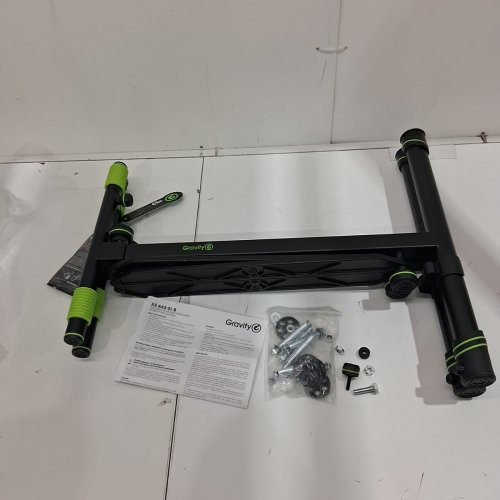 GRAVITY KS AKS 01 B FOLDABLE KEYBOARD STAND WITH SCISSOR MECHANISM - 110LBS CAP - BLACK/GREEN (MODEL: GR-GKSAKS01B) image 2