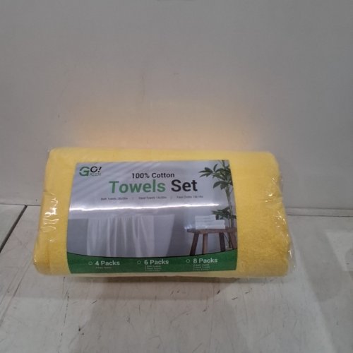 4PK ULTRA SOFT COTTON BATH TOWELS - 28" X 55" - YELLOW image 2