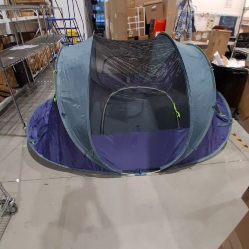 RIVENLO DOUBLE LAYER WATERPROOF POP-UP CAMPING TENT WITH CARRYING BAG - FITS 5-6 PEOPLE - BLUE/GREY image 3