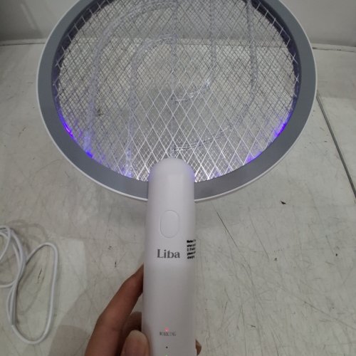 LIBA ELECTRIC FLY SWATTER RACKET RECHARGEABLE BUG ZAPPER - 4000V - WHITE image 2