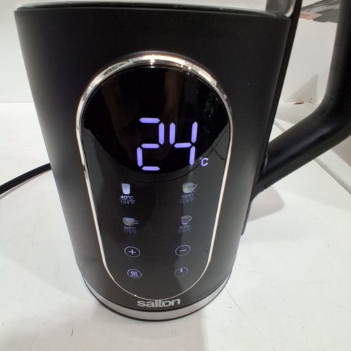 SALTON DIGITAL TOUCH ELECTRIC KETTLE - 1.7 L - BLACK/CLEAR (MODEL: GK2156) image 2