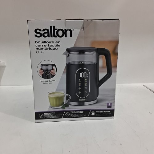 SALTON DIGITAL TOUCH ELECTRIC KETTLE - 1.7 L - BLACK/CLEAR (MODEL: GK2156) image 4