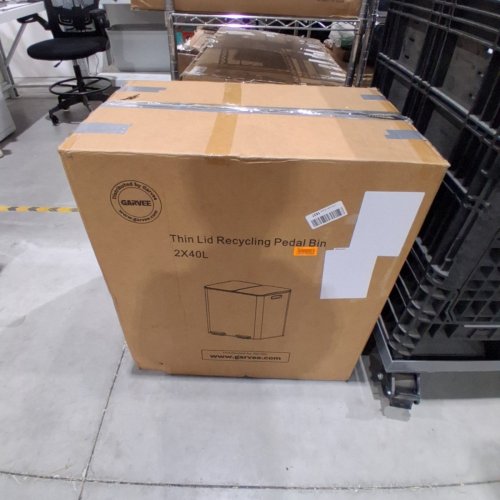 GARVEE DUAL COMPARTMENT RECYCLING THIN LID PEDAL BIN - 2 X 40 L - MATTE BLACK image 6
