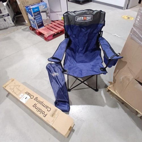 OVERMONT FOLDABLE BEACH CHAIR WITH COOLER AND UMBRELLA - NAVY - (MODEL: OM000006) image 2
