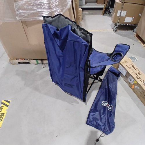 OVERMONT FOLDABLE BEACH CHAIR WITH COOLER AND UMBRELLA - NAVY - (MODEL: OM000006) image 3