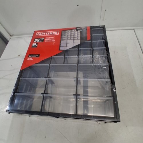 CRAFTSMAN 39-DRAWER PLASTIC SMALL PARTS ORGANIZER - 16" X 14" - BLACK/CLEAR - (MODEL: CMST40739) image 2