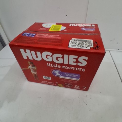 68PK HUGGIES LITTLE MOVERS BABY DIAPERS - SIZE 7 image 2