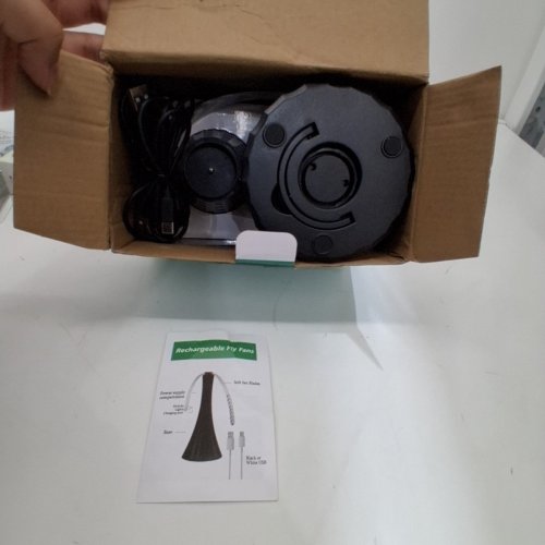 2PK RECHARGEABLE FLY FANS FOR OUTDOOR TABLES - 1800MAH- BLACK image 2