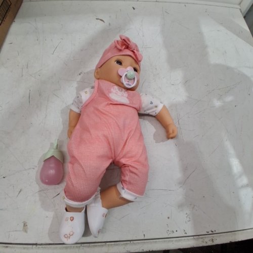 BABY BORN MY REAL BABY DOLL ANNABELL WITH BOTTLE & DIAPER - 17" - AGES 3+ - PINK (MODEL: 918599C3) image 2