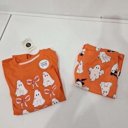 2PC KID'S GEORGE LONG SLEEVE PAJAMA SET - MEDIUM (7-8) - ORANGE (STYLE: GRF50401G_HW) image 4
