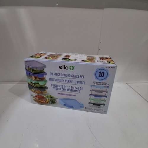 10PC ELLO COLOUR LOCK DIVIDED GLASS MEAL PREP SET - 800ML - MULTICOLOUR (MODEL: 1901809) image 5